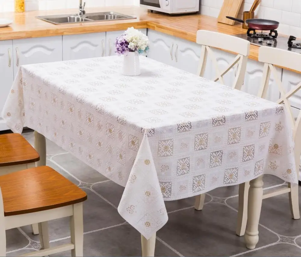 2023 Handmade Marble Kitchen Table Cloth For Wedding Custom Block Table Cloths Knitted Hollow Tablecloth