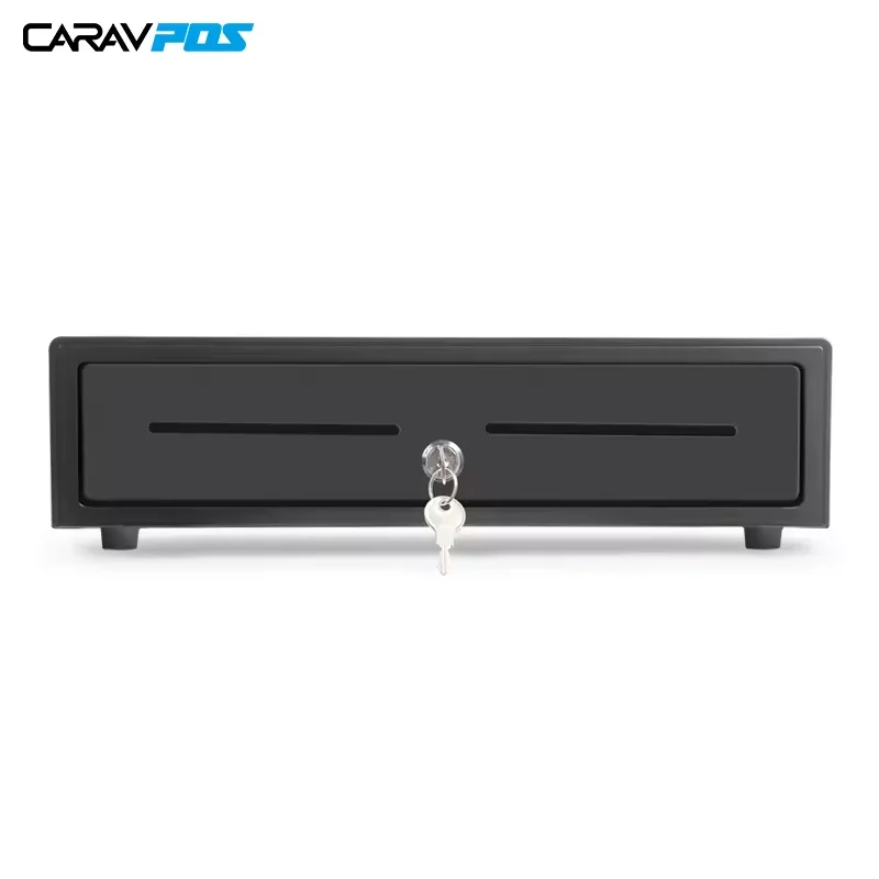 Wholesale Supermarket mini Black 410mm wide 12v lockable Cash Box Drawer for cashier machine