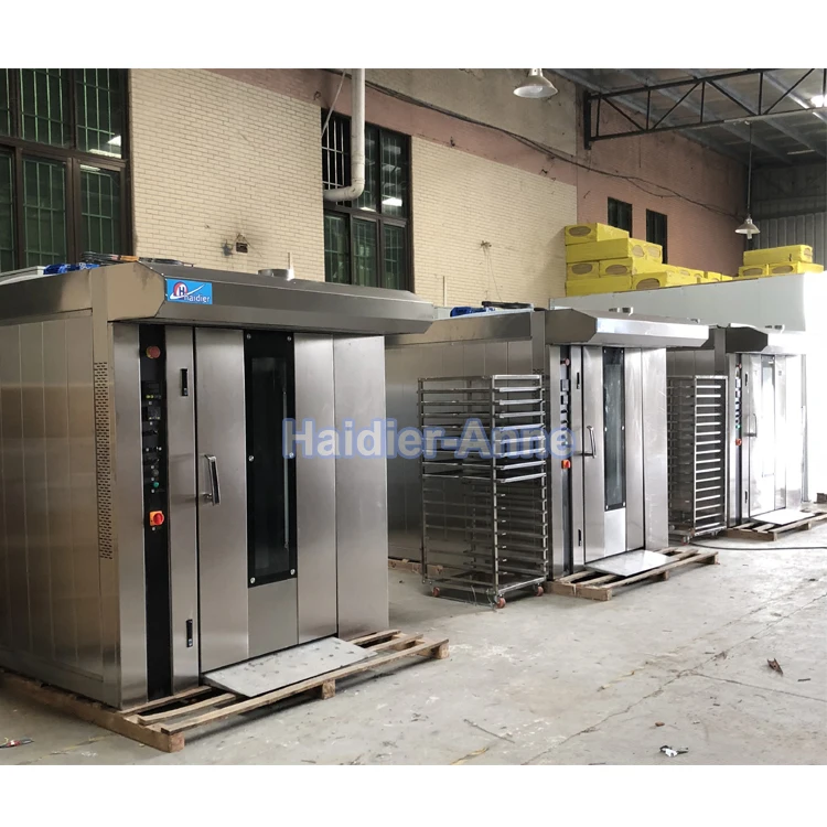 Best seller Heavy Duty 16/32/64 Trays Industrial Fuel/Electric Rotary Rack Oven/ Bread Production Line