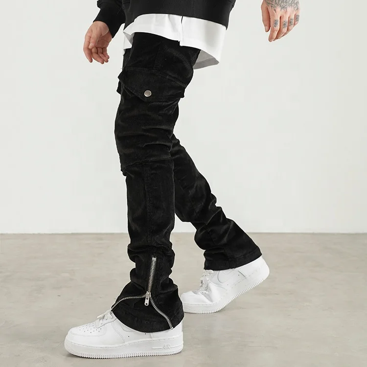 Factory selling corduroy pants men stock dropshipping high quality men cargo pants