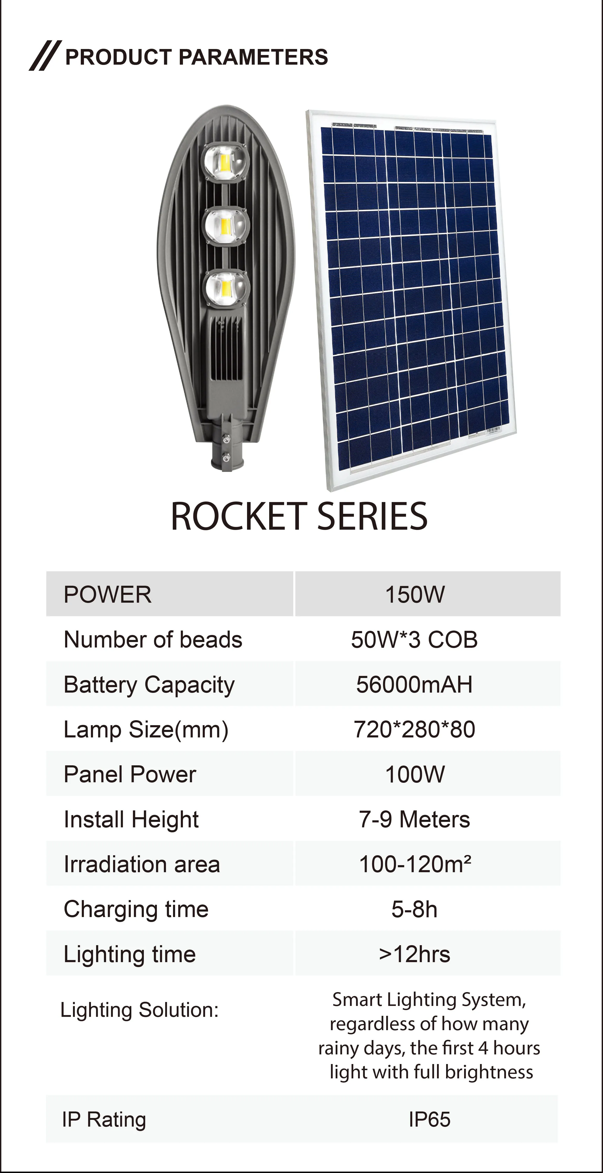 LikeTech Solar LED Light 100W200W300W400W500W IP65 New Lithium Iron Phosphate Battery Outdoor Lighting Solar Led Street Light