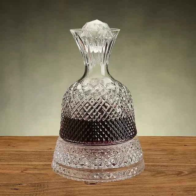 YUG Glassware Drop-shipping Hand-Blown Lead-Free Crystal Swirling Glass Carafe Wine Decanter