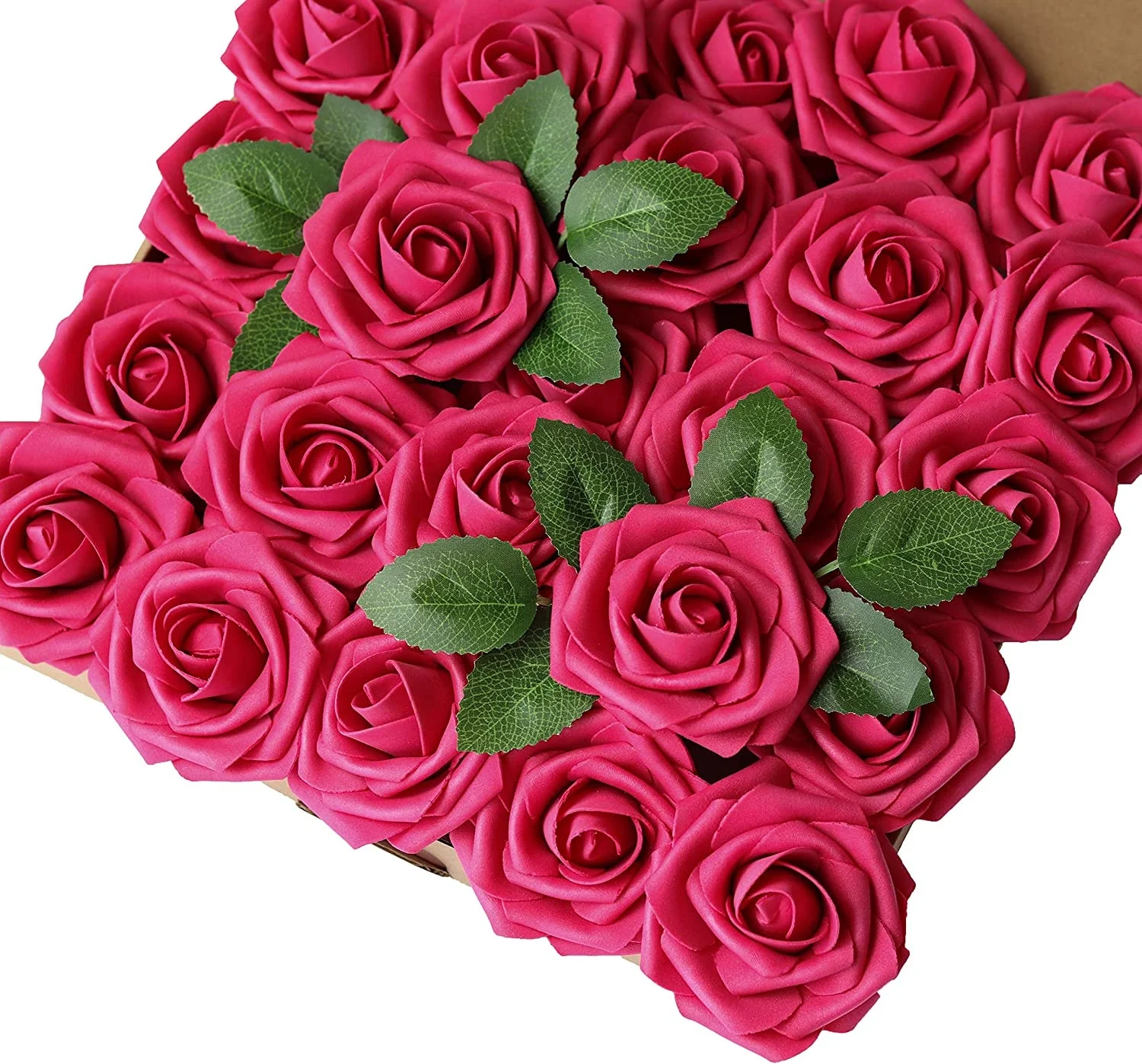 Artificial Flowers Fuchsia Roses home decorations hot pink for decorative artificial foam rose flower for wedding