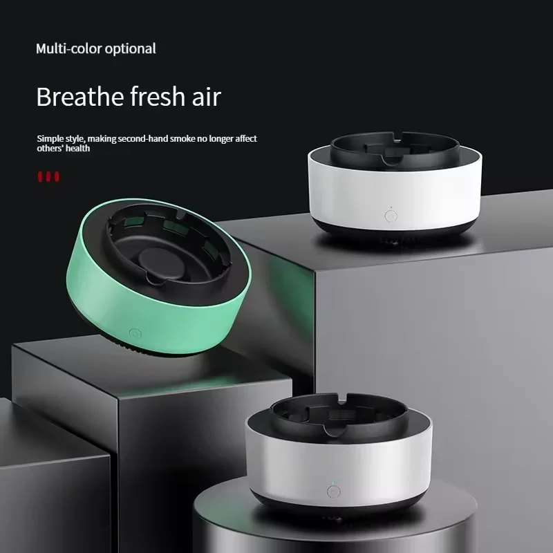 Creative Custom Logo Smart Ashtray Electric Smokeless Ashtray Air Purifier Mini Pocket Car Ashtray with Filter