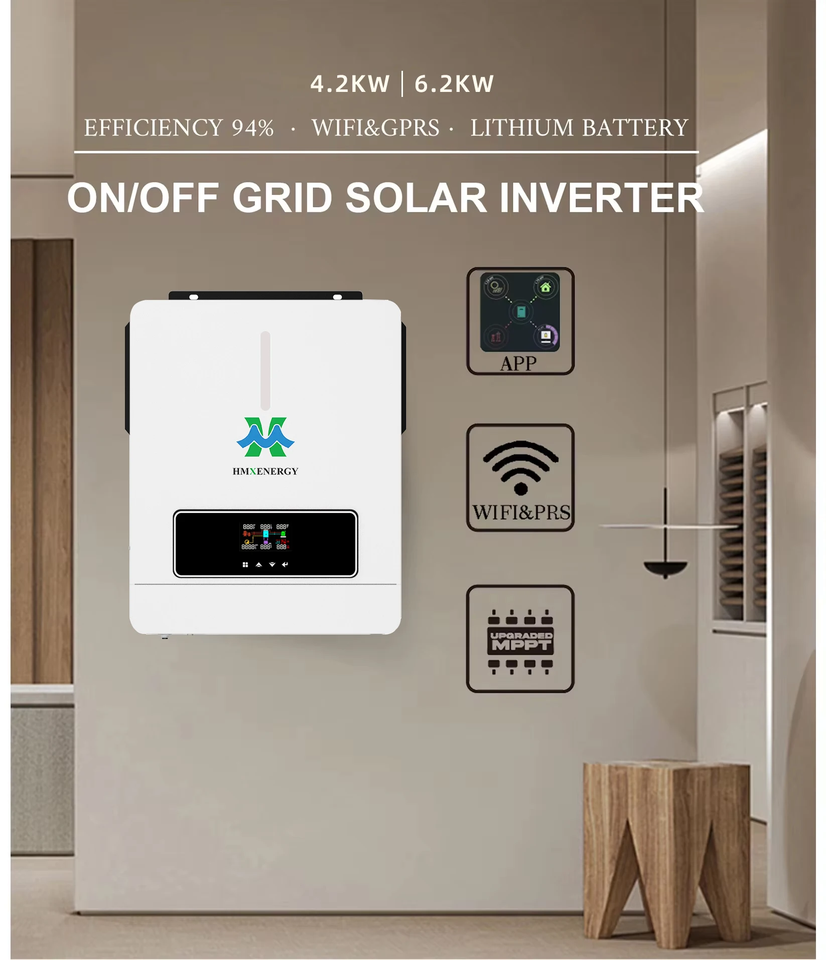 Off-Grid 24V 48V Solar Inverter 3.6KW 4.2KW 5KW 6KW Hybrid Inverter Pure Sine Wave Solar Inverters with MPPT
