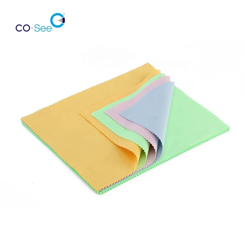 Custom Microfiber Fabric Sunglasses Glasses Cleaning Cloths Lens Cleaner Cloth