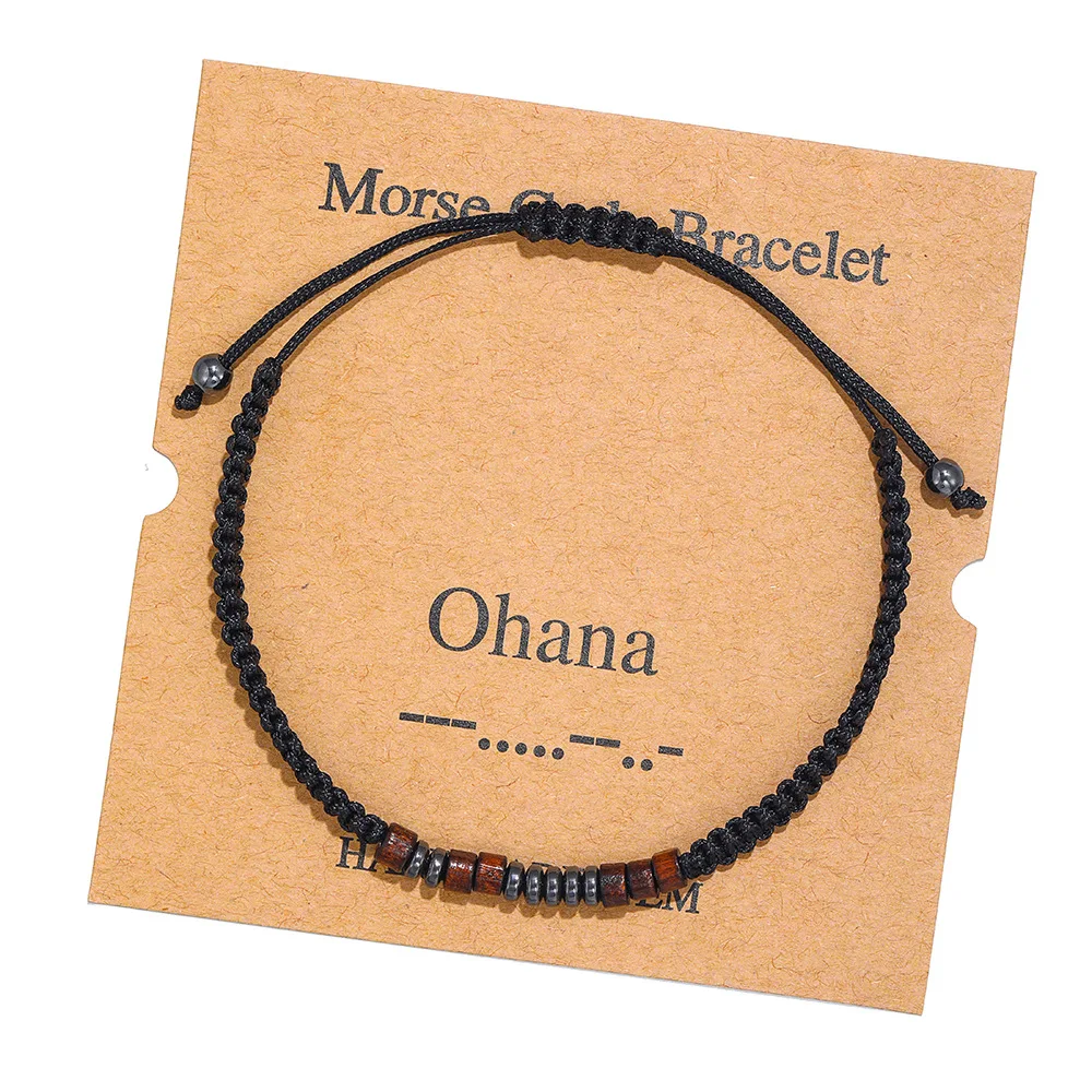 Hot Selling Braided Bracelet Morse Code Alphanumeric Couple Morse Code Bracelet
