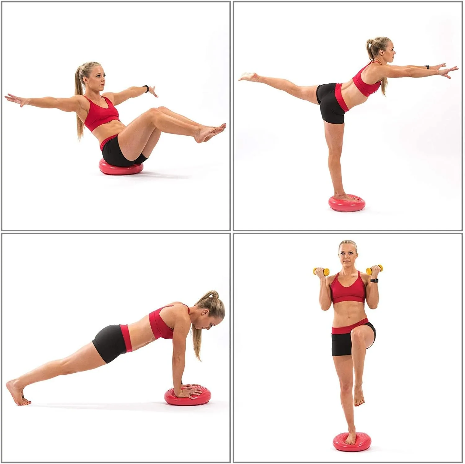 Fitness Stability Balance Disc Durable Universal Inflatable Yoga Wobble Massage Cushion Mat Inflating Pump with Needle Included