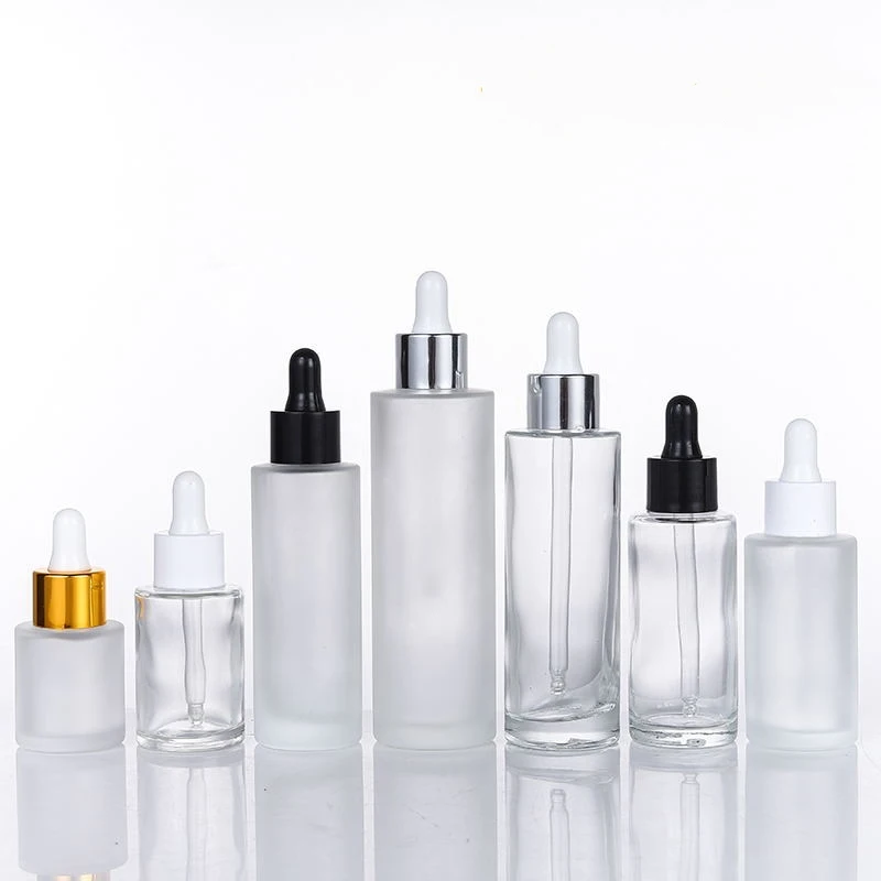 Round 60 ml 1oz 2 oz 4 oz glass dropper bottles for essential oil with scaled glass dropper