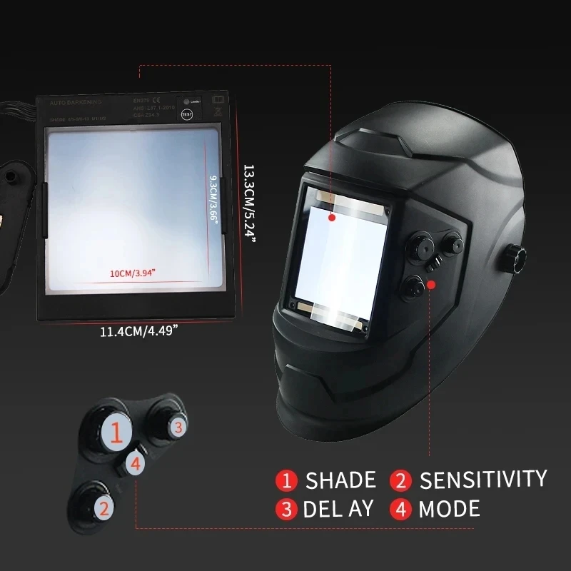 True color big view eara 4 arc sensor DIN5-DIN13 Solar auto darkening TIG MIG MMA welding mask/Large window true color clear