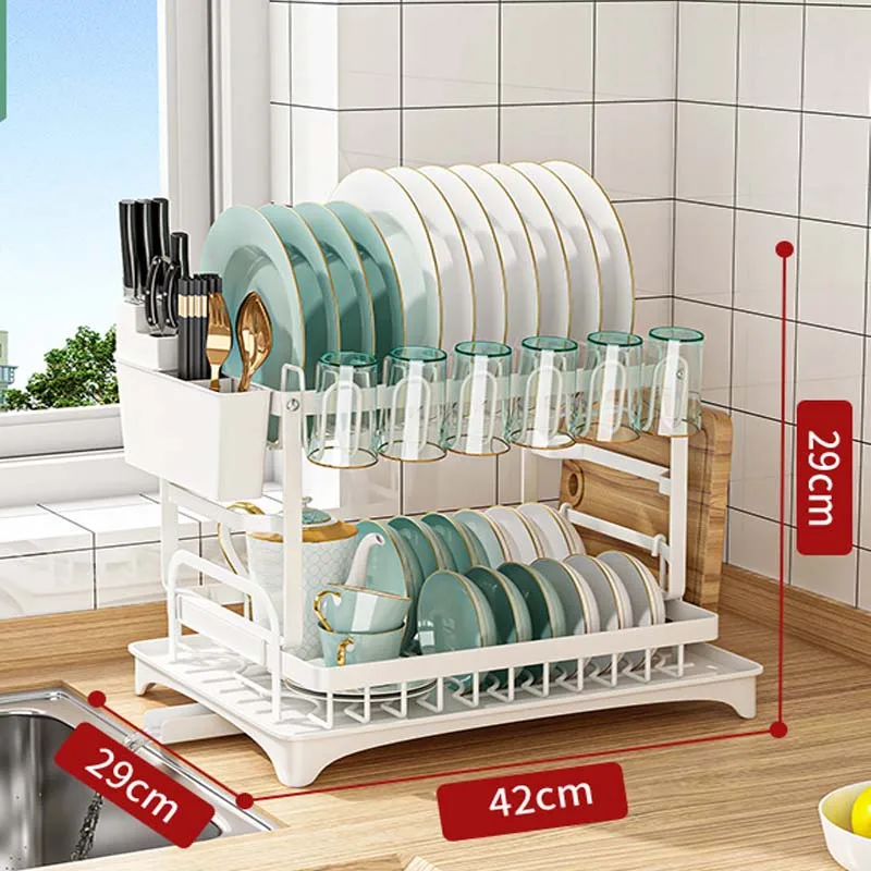 Dish rack kitchen layer dish drainer holder kitchen dish drying rack multi-purpose storage basket shelf for kitchen