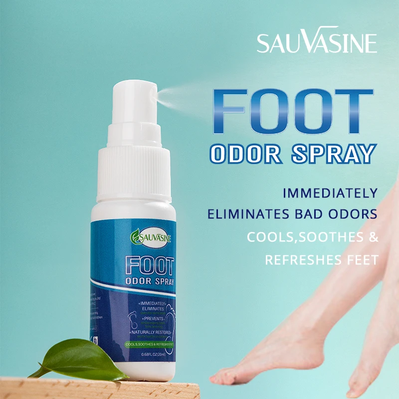 SAUVASINE Dropshipping Natural Organic Purifying Bad Smell Odor Scent Removal Foot And Shoe Deodorant Spray