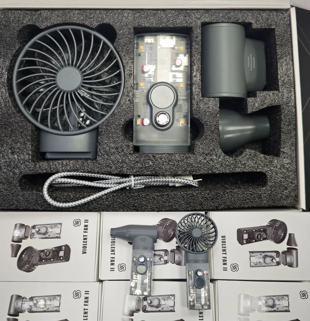 2024 Mini Turbo Violent Fan 2in1 Multifunction 100000RPM Jet Fan 28W Powerbank Portable Led Light Air Wind Blower Turbo Fan