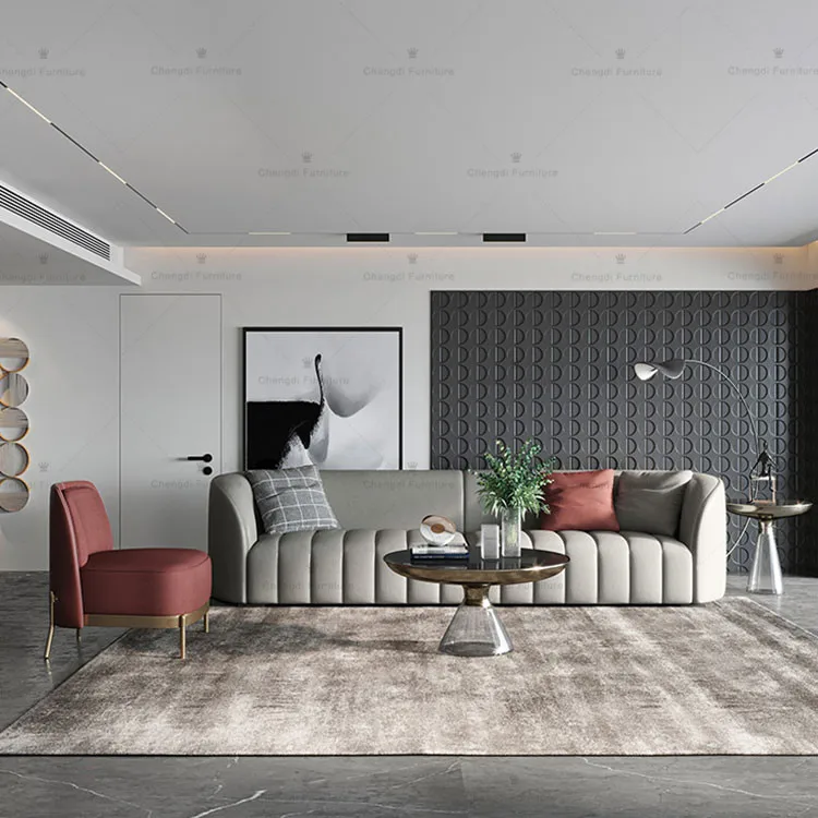 
Italy 3 Seat furniture modern living room leather sofa white 