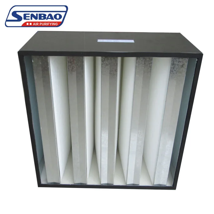 Customized H13 99.95% V Bank Hepa Filter 4V 24x24x12inch for HVAC, AHU, Cleanroom