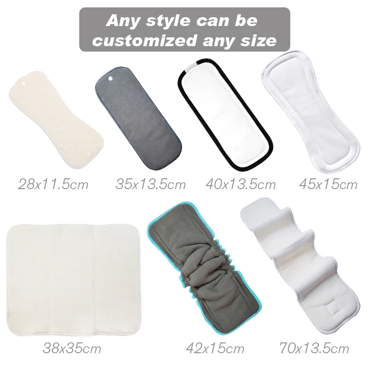 breathable muslin prefold hibrid biodegradable cloth diaper changing inserts