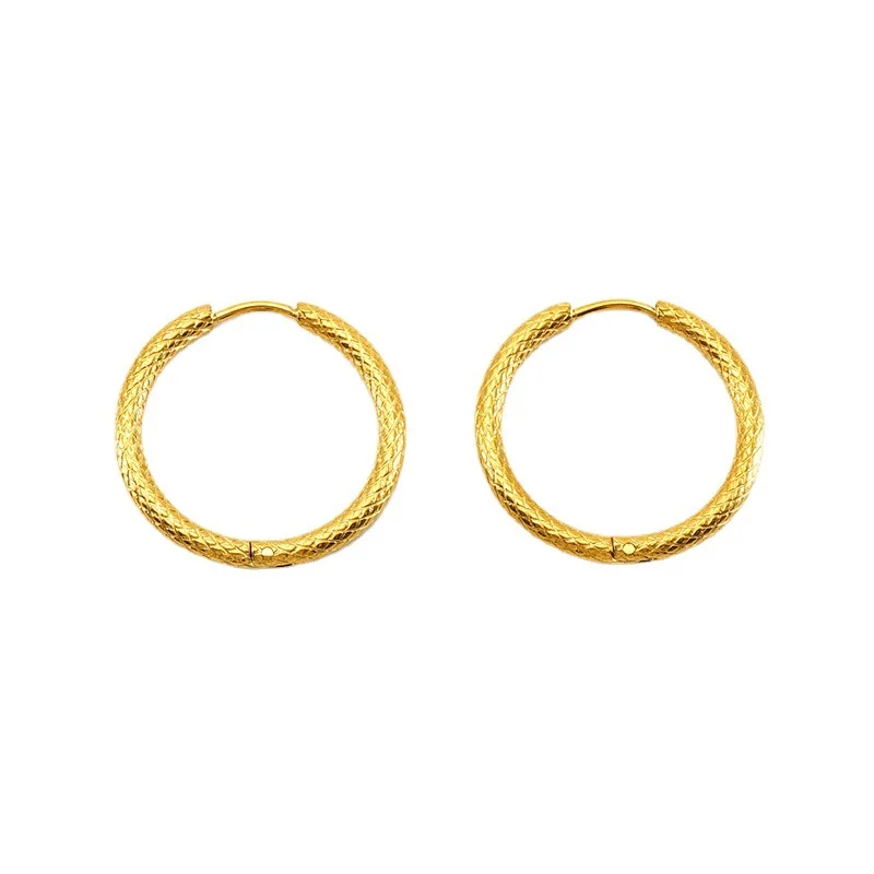 Fashion Chunky   Hoop Earrings Elegant Hoop Earrings 18k Gold Plated Stainless Steel Fine Jewelry Earrings