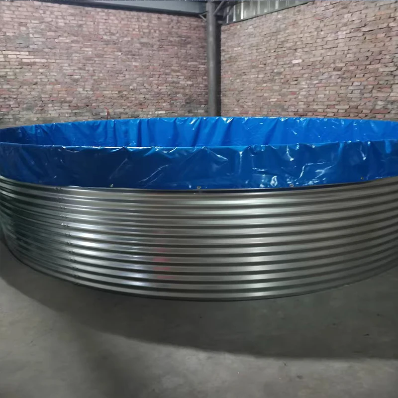 Tarpaulin Canvas Fish Framing Tank Round Corrugated Steel Water Tank Rainwater Collection