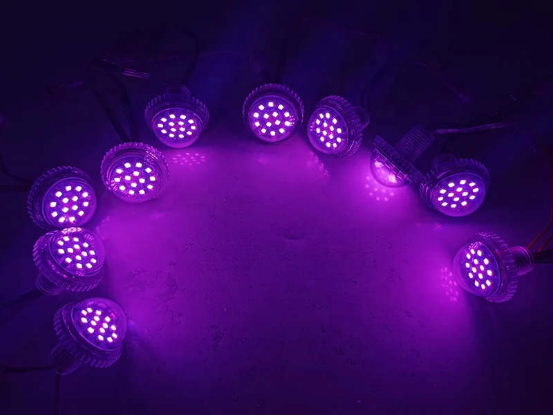 Amusement rides led pixel light 35mm 9led full color waterproof rgb funfair lamp