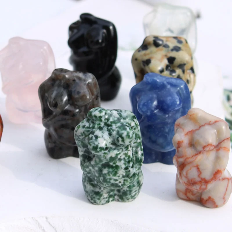 Crystal Crafts Female Mannequin Torso Hand Carved Crystal Model Pregnant Women Body