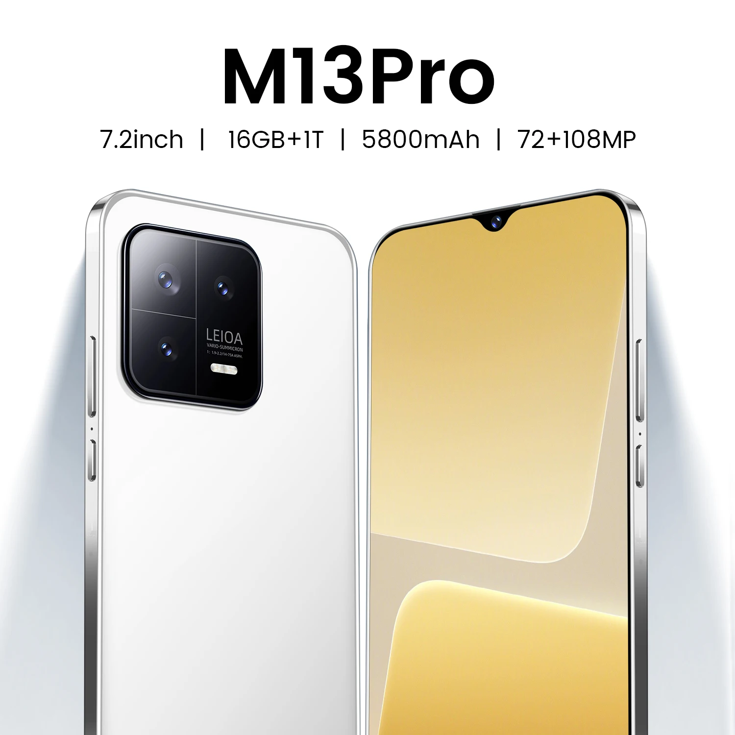 New Arrival 16g+1tb 7.2 Inch Miui 14 Smartphone Snapdragon 8 Gen 2 5g Android 13 Mobile Phone 120hz Display For M13pro