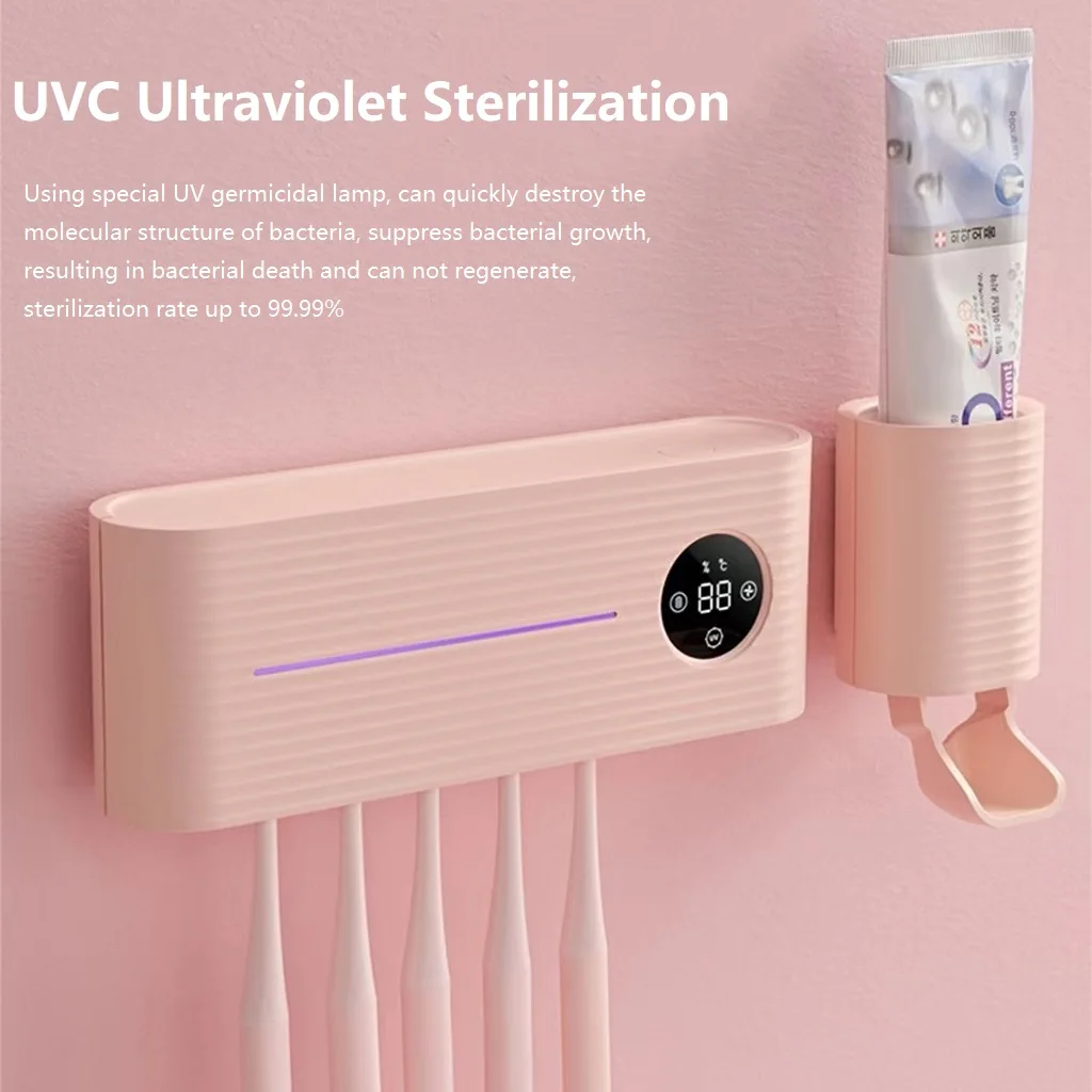 New Trend Smart UV Sterilization and Toothbrush Air Drying 3 in 1 High Efficiency Sterilization Toothbrush Holder