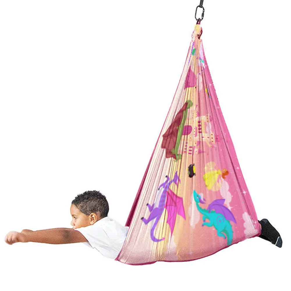 Christmas Gift Sensory Therapy Swing For Kids Indoor 360 Swivel Hanger Hardware Double-Layer Hanging Hammock To Play