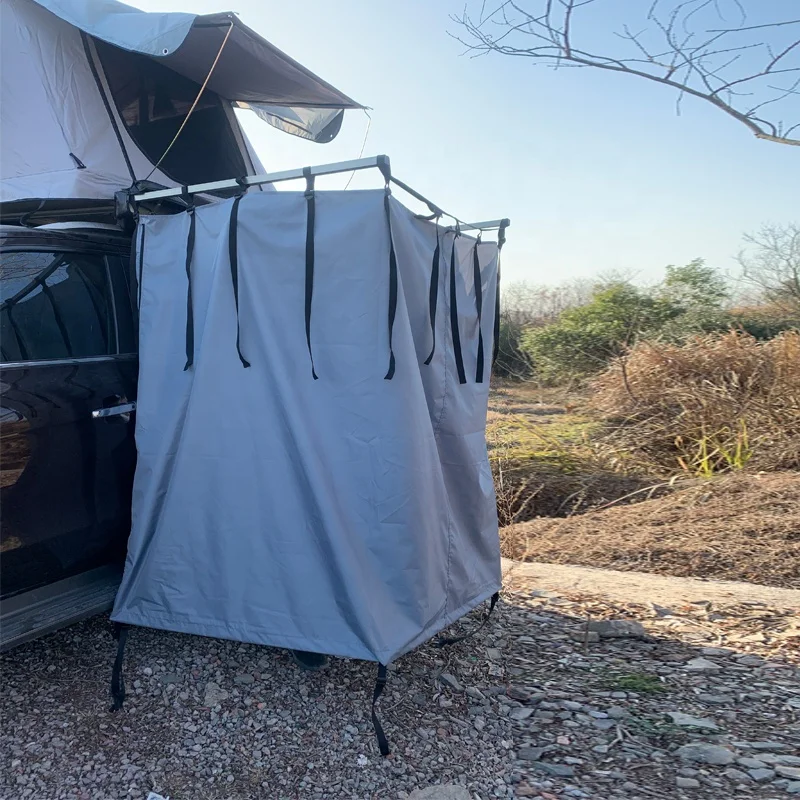 Car Roof Top Tent Hard Shell Outdoor Offroad Privacy Side Ensuite Awning Car Tente Vehicle Change Room Shower Tent For Camping