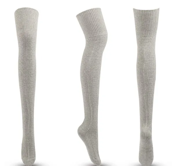 cable knit knee high socks boots long slouch thick solid extra long girls custom logo slouchy socks for women
