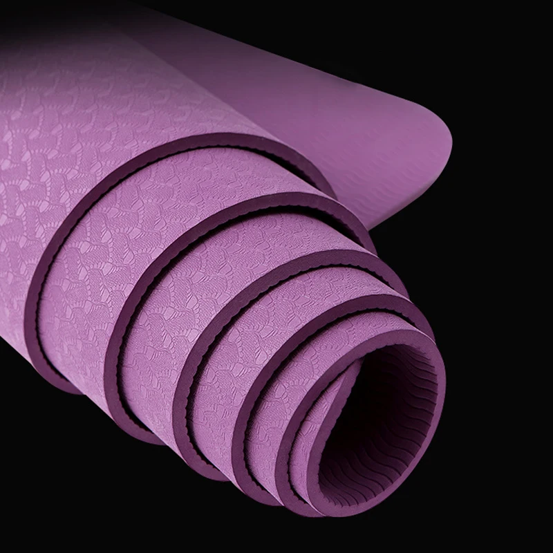 New Manufacture Pilates Custom Logo 6mm High Quality Organic Eco Friendly Recycle Durable Double Color TPE Yoga Mat