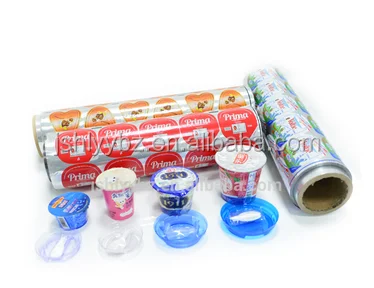 bopp thermal pack yogurt laminate aluminum film lid for food packaging