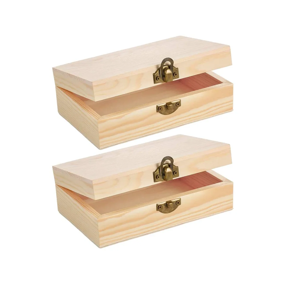 Unfinished Diy Wood Keepsake Original Box Wooden Wedding Gift Boxes Laser Cut Wooden Jewelry Pine Box With Hinge Lid