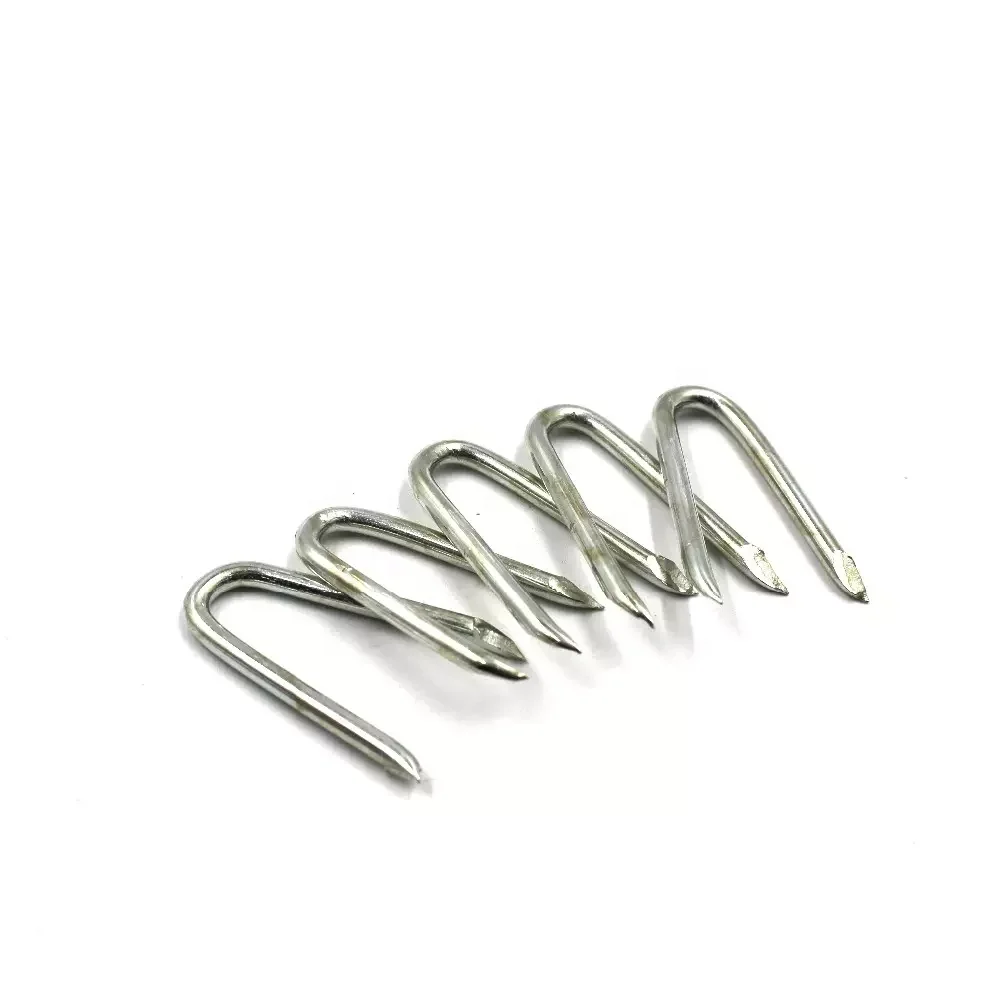 Galvanized U-shaped fence nail
