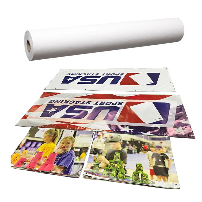 Outdoor Printing Media Pvc Advertising Material Lona Frontlit Flex Banner Rolls Panaflex Tarpaulin Advertising Canvas Materials