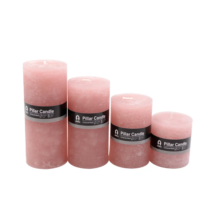 China Factory Manufacture Wholesale Price Home Decor Unscented Scented White Pillar Candles