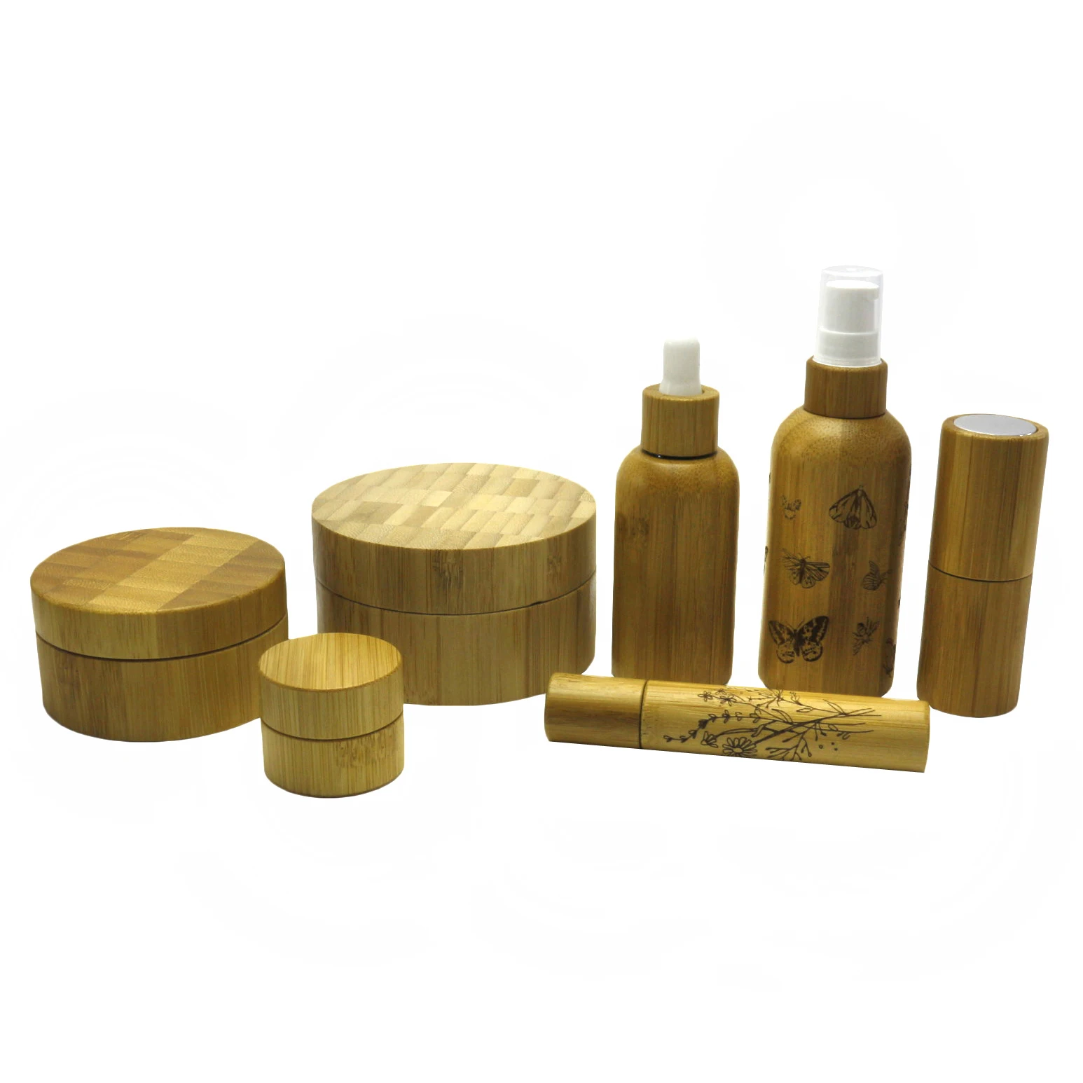 Natural Bamboo bottle jars Empty bamboo Cream Jar bamboo roll on bottle GJ-CC198