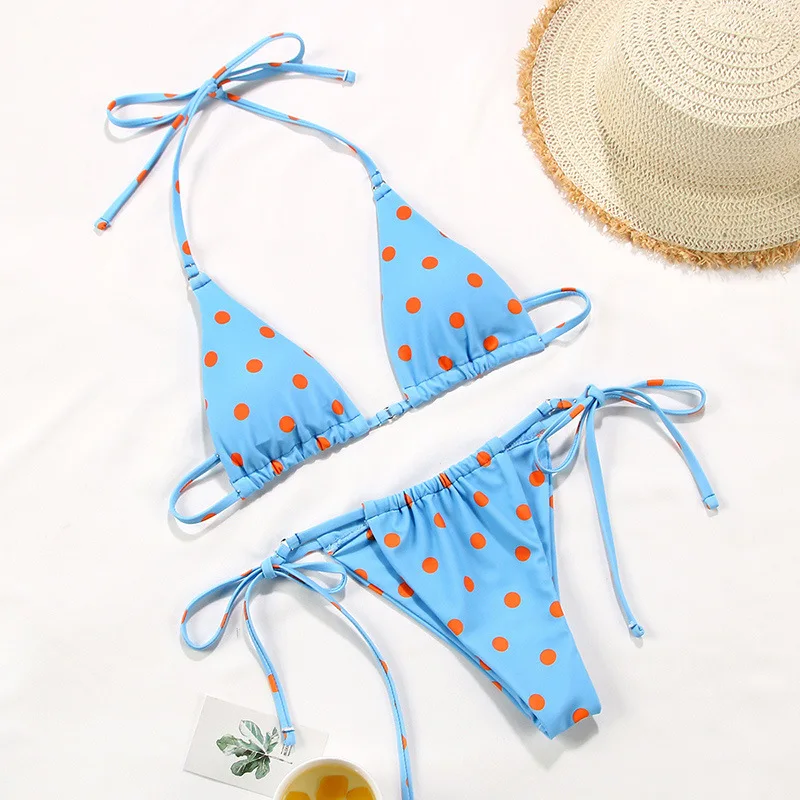 OEM High Quality Two Pieces Sexy Suits Bikini Women Ladies Floral Pattern Swimwear Bikini