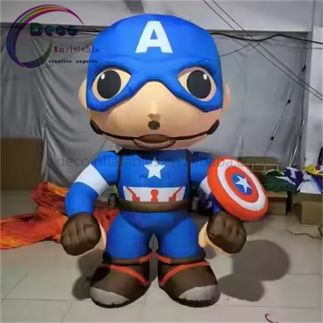 2m High Polyester Fabric Inflatable Blue Character Cartoon Costume for Movie Promotion