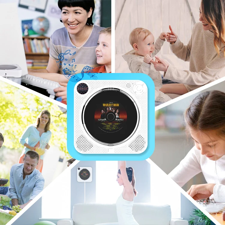
2021 Walkman CD player Multifunction Black Music CD player MP3 Speaker FM Radio BT Output USB Connection Portable CD Player 