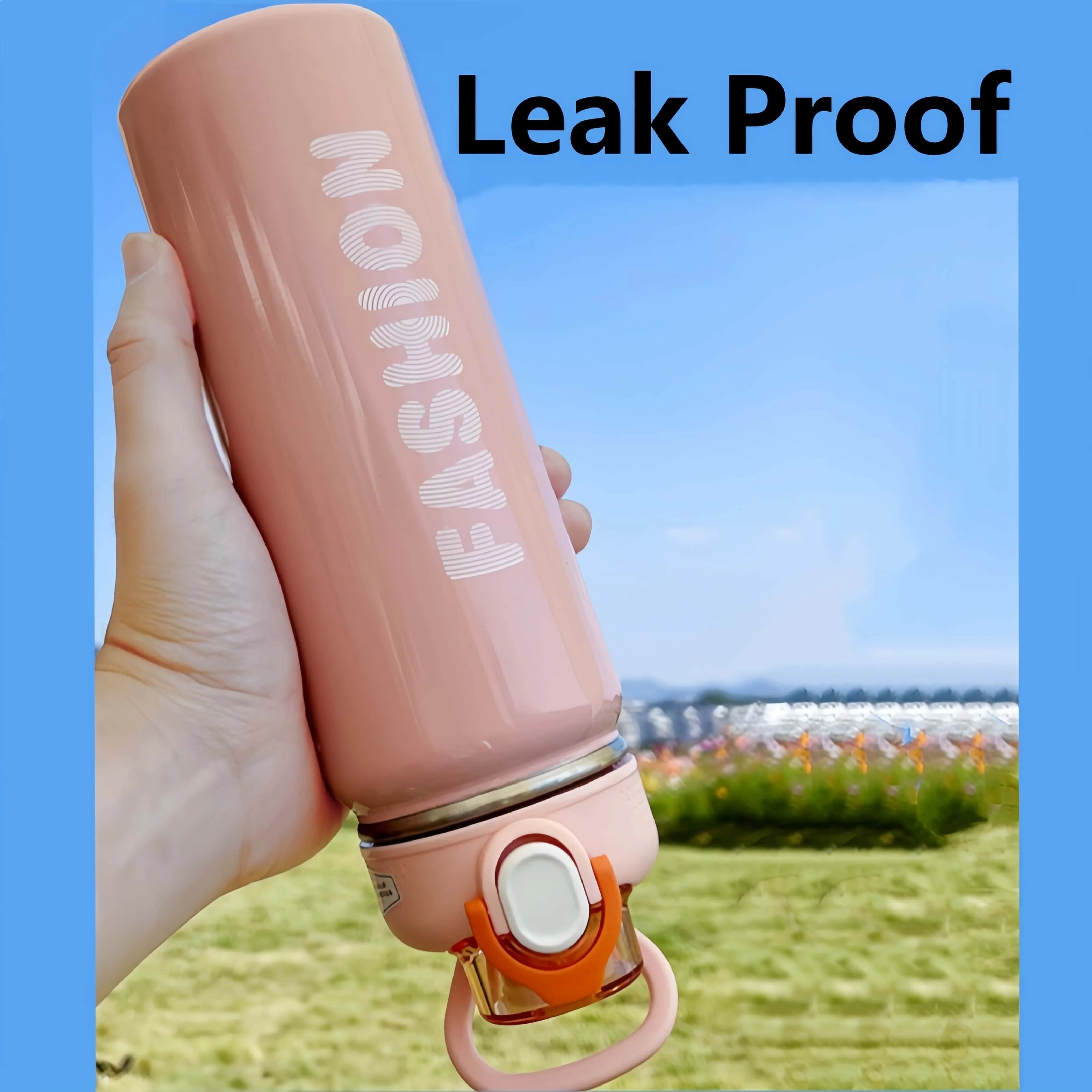 680ml insulated sports water bottle with straw portable large capacity water bottle