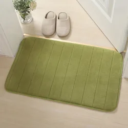 Home Bath Mat Coral Fleece Bathroom Carpet Water Absorption Non-slip Memory Foam Absorbent Washable Rug Toilet Floor Mat