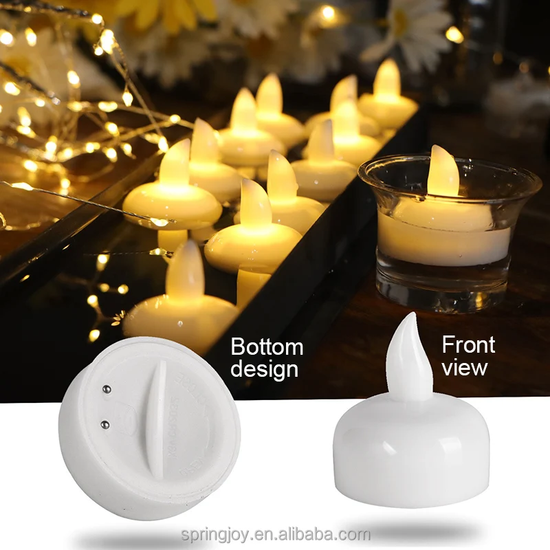 Flickering Waterproof Water Activated LED Tea Lights 4Cm Floating Candles Water Touch Battery Flameless Floating Candles