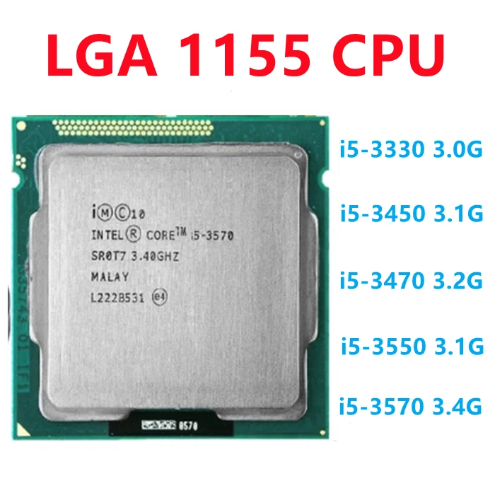 Intel Core i3 i5 LGA 1155 i3-2100 i3-2120 i3-3220 i3-3240 i3-3330 i5-3450 i5-3470 i5-3570 i5-3550 Wholesale