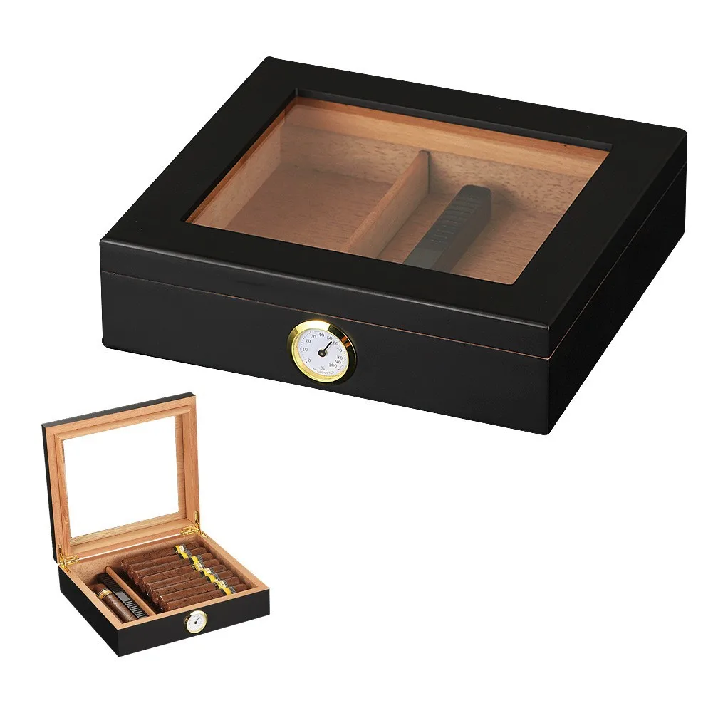 Hot sale High capacity light luxury wood grain large humidor cigar humidor box cigar humidor