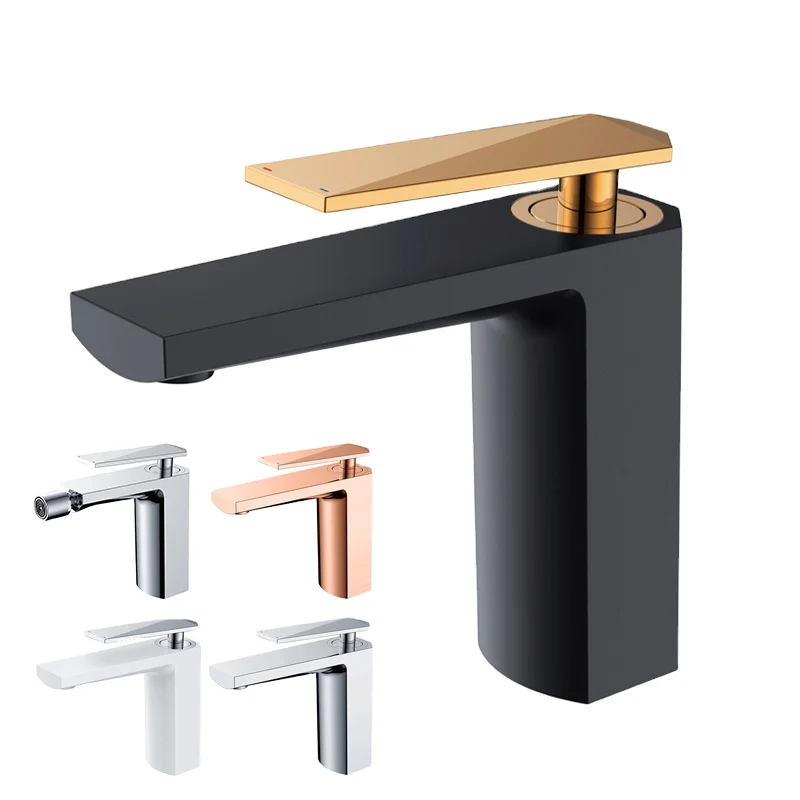 Modern new single lever wash basin faucet with copper body zinc alloy handle