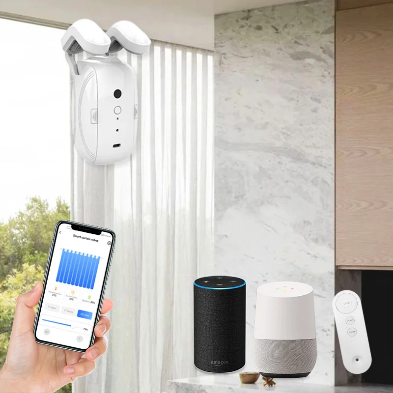 Smart Home Products Automatic Curtain Opener Tuya Wifi Curtain Hardware Smart Life Voice Control Curtain Robot