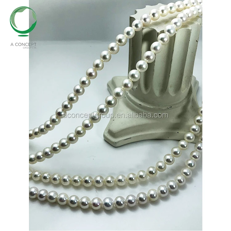 40cm 8-9mm Good Luster Nice Colour Near Round Shape White Fresh Water Pearl, pearl nucleus