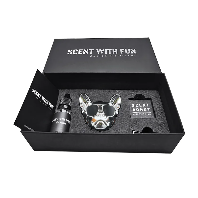 Hot New Design Car Perfume Vent Luxury Vehicle Diffuser Plug In Bulldog Vent Clip Car Air Freshener