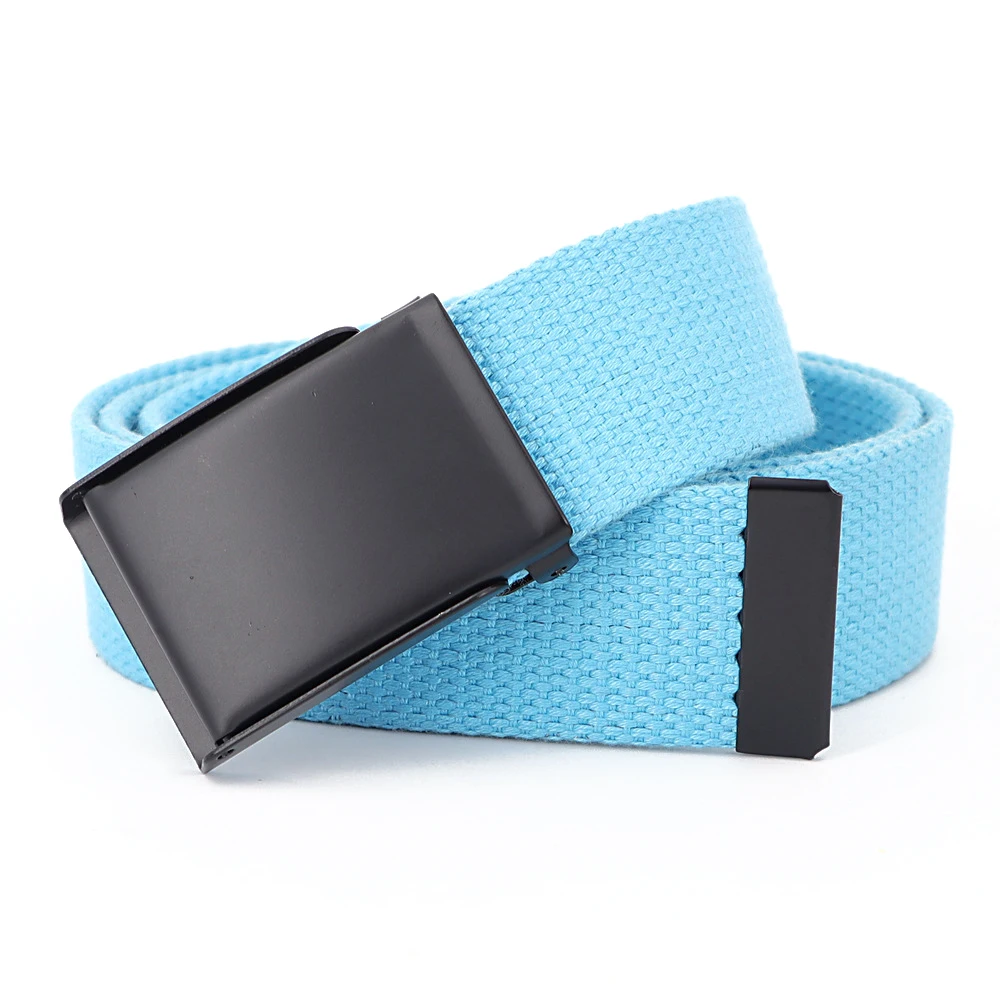 for Manufacturer Designer Woven Fashion Webbing Weave Pure Cute Color Blank Custom Women Men Polyester Nylon Canvas Fabric Belt