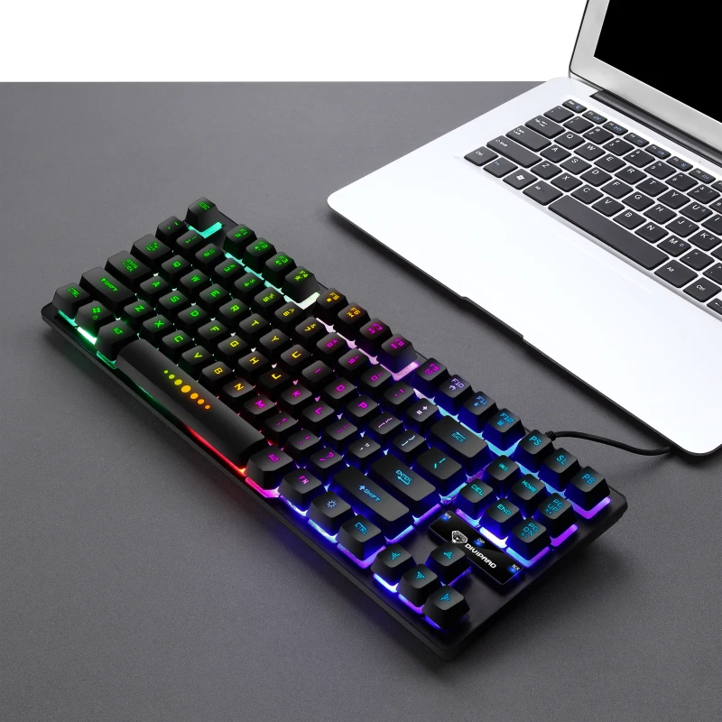 New GK10 RGB mechanical Feeling Keyboard Wired Backlight USB Computer Accessories Colorful 104 Keys Game Keyboard